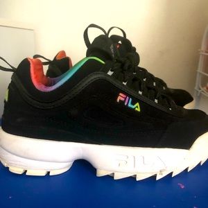 FILA  Black Suede with Reflective Colors